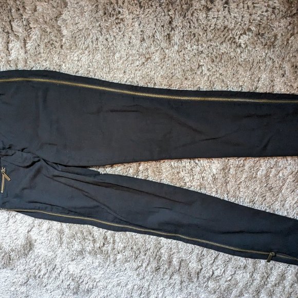 Armani Exchange Tapered Zipper Leg Black Trouser Size 6 - Picture 5 of 7